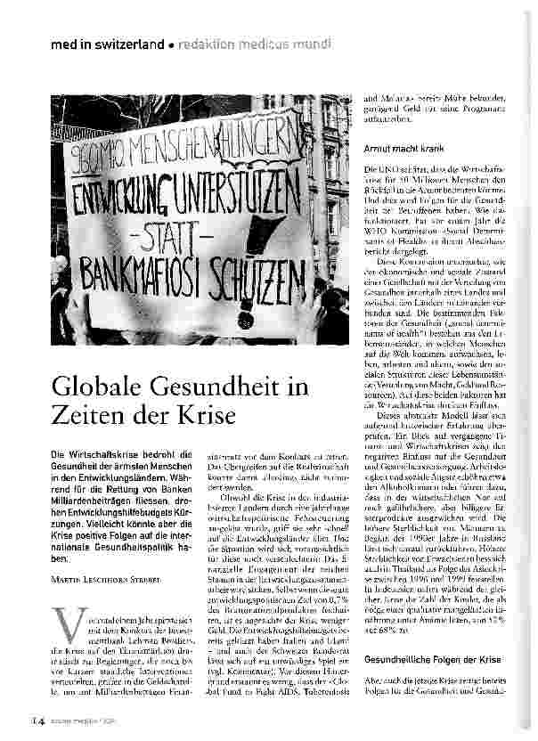 Vorschauseite 1: Globale Gesundheit in Zeiten der Krise