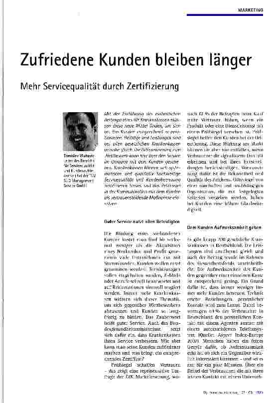 Vorschauseite 1: Zufriedene Kunden bleiben länger