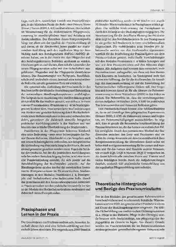 Vorschauseite 2: Das Praxiscurriculum im Studiengang Pflege dual Das Osnabrücker Modell: Spagat zwischen Anspruch und Alltag