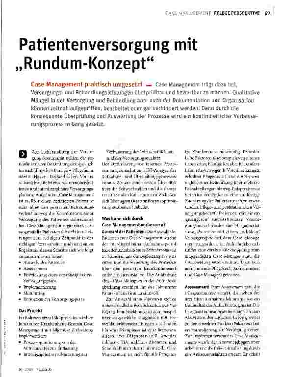 Vorschauseite 1: Patientenversorgung mit „Rundum-Konzept
