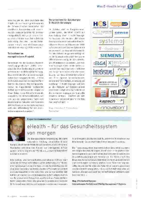 Vorschauseite 2: E-Health Strategie auch in Salzburg geplant