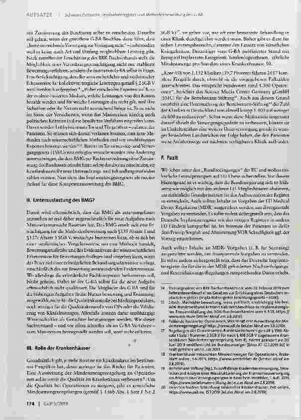 Vorschauseite 3: Implantateregister und Methodenbewertung des G-BA