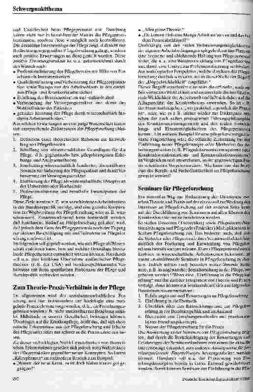 Vorschauseite 3: Zur Konzeption praxisbezogener Pflegeforschung