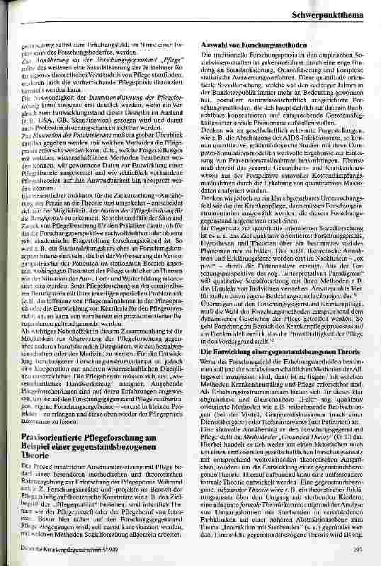 Vorschauseite 4: Zur Konzeption praxisbezogener Pflegeforschung
