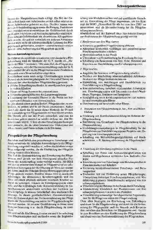 Vorschauseite 6: Zur Konzeption praxisbezogener Pflegeforschung