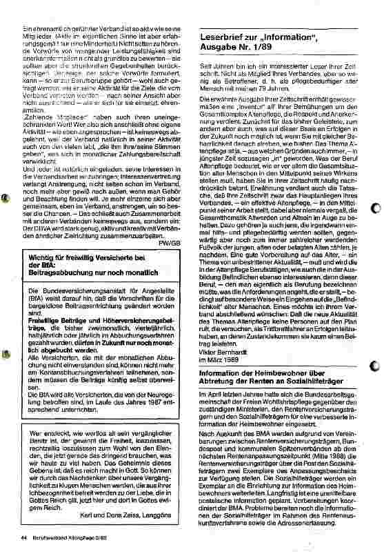 Vorschauseite 2: Warum in einem Berufsverband mitarbeiten! Die Bedeutung des Verbandes der Altenpflegerinnen und -pfleger