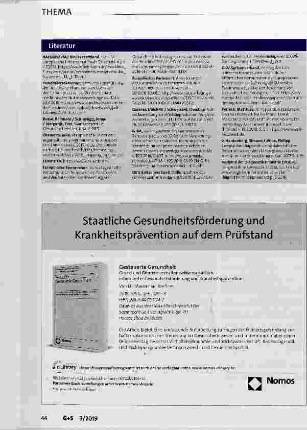 Vorschauseite 6: Die geplante Verordnung über die Bewertung von Gesundheitstechnologien