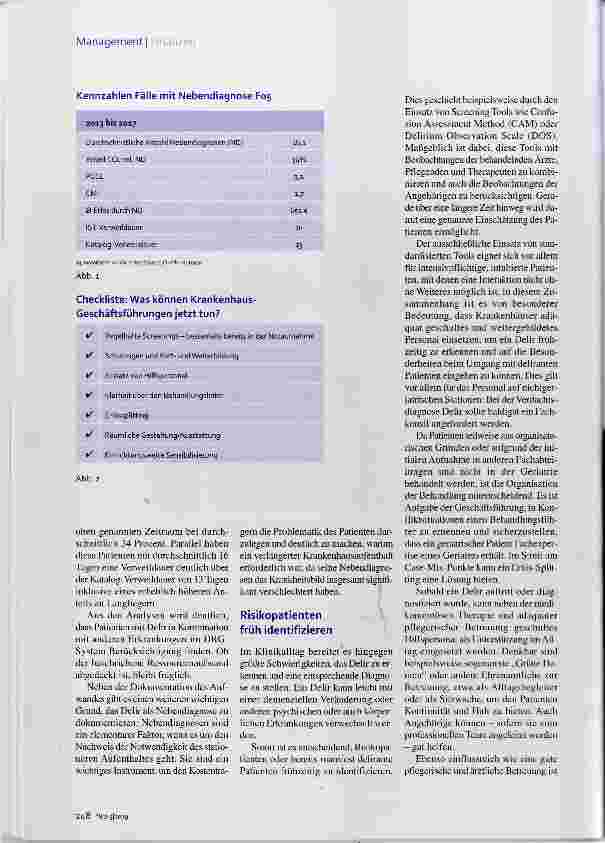 Vorschauseite 3: Aufwandsgerechte Vergütung des Delirs Chefsache Delir-Management