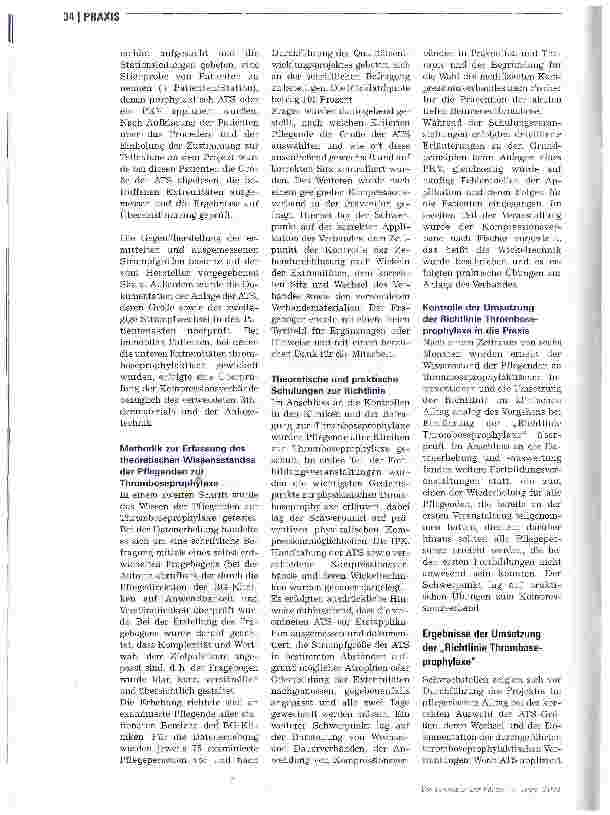 Vorschauseite 3: Projekt QualitätsentwicklungEvidenzbasierte physikalische Thromboseprophylaxe in der Pflege
