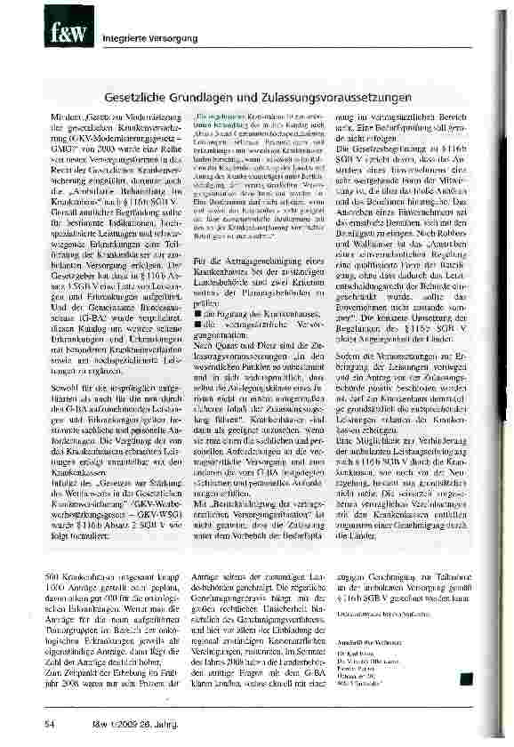 Vorschauseite 3: Nur wenige Kliniken erbringen ambulante LeistungenZwei Drittel der Krankenhäuser erfüllen nicht die Vorgaben oder scheuen die Anforderungen