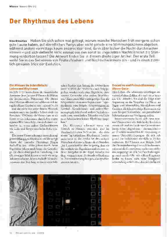Vorschauseite 1: Innere UhrDer Rhythmus des Lebens