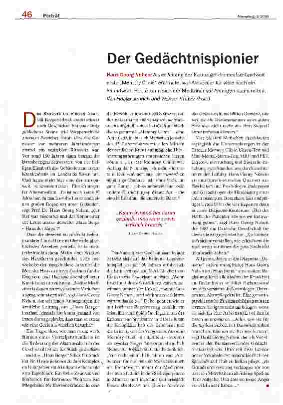 Vorschauseite 1: Der Gedächtnispionier