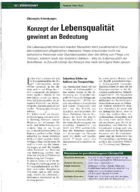 Vorschauseite 1: Konzept der Lebensqualität gewinnt an Bedeutung