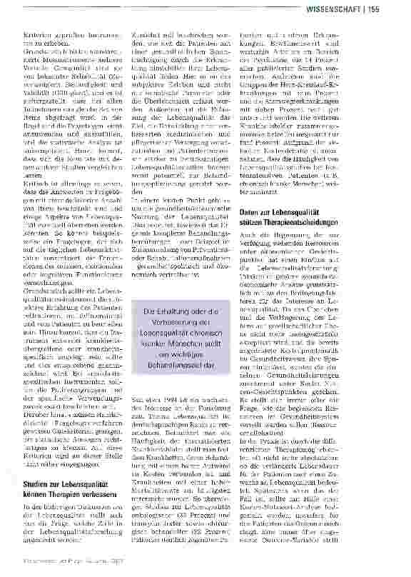 Vorschauseite 4: Konzept der Lebensqualität gewinnt an Bedeutung