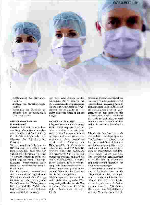 Vorschauseite 2: OP-Management - eine Herausforderung für die Pflege