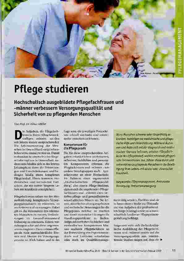 Vorschauseite 1: Pflege studieren