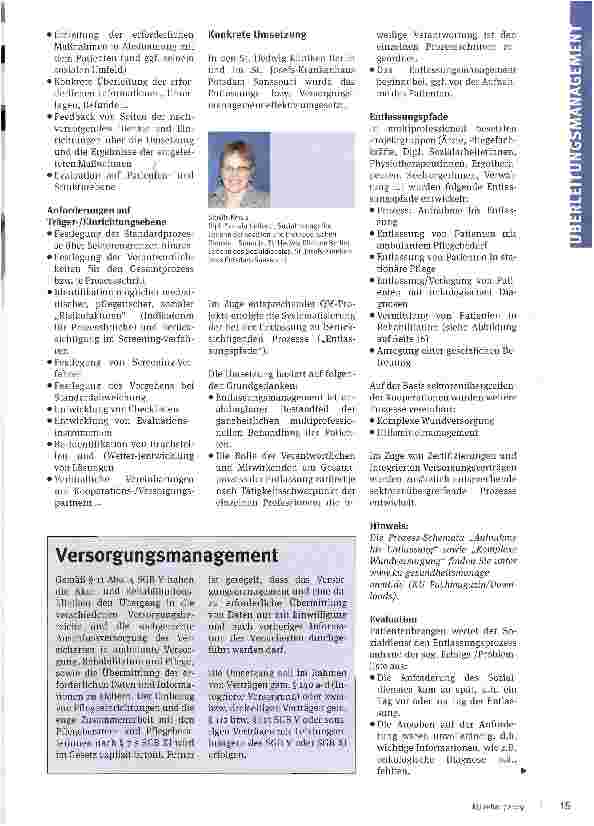 Vorschauseite 2: Vom Entlassungsmanagement zum Versorgungsmanagement