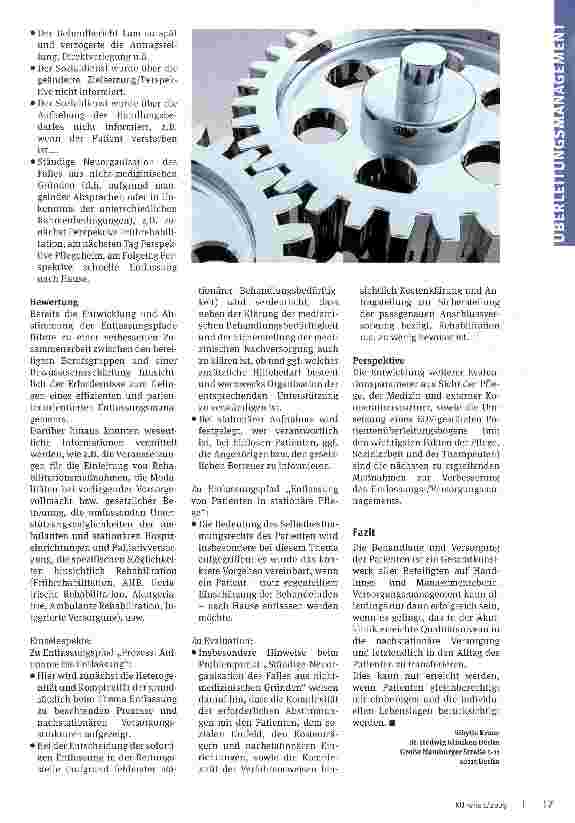 Vorschauseite 4: Vom Entlassungsmanagement zum Versorgungsmanagement