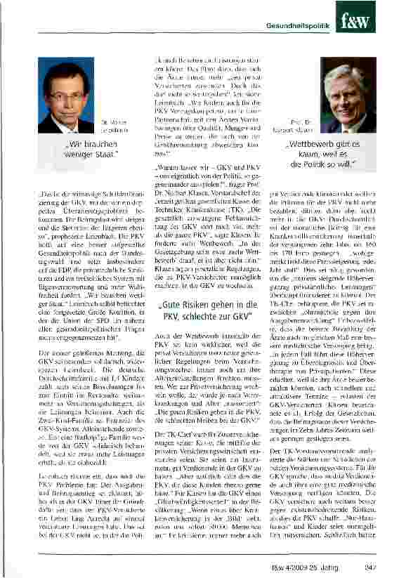 Vorschauseite 2: GKV und PKV müssen stärker kooperieren