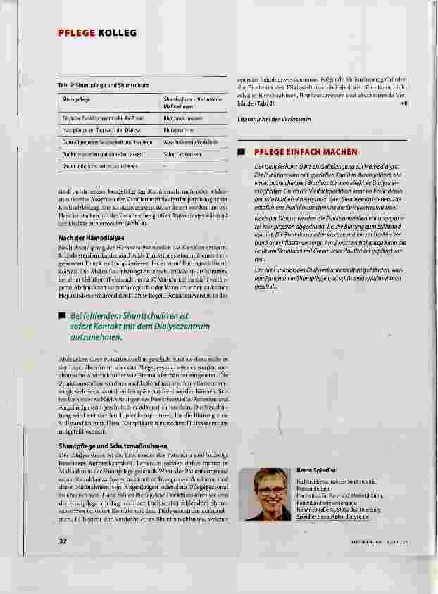 Vorschauseite 3: Dialyseshunt- Punktion und Nachsorge