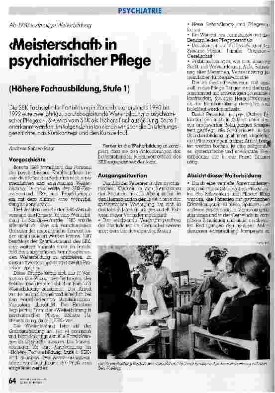 Vorschauseite 1: Meisterschaft in psychiatrischer Pflege