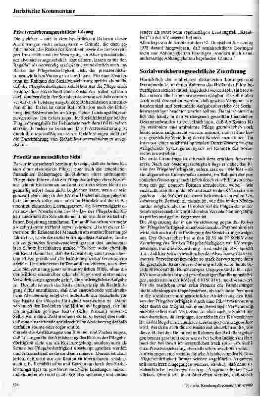 Vorschauseite 2: Sozialrechtliche Probleme bei einer Absicherung des Risikos Pflegebedürftigkeit