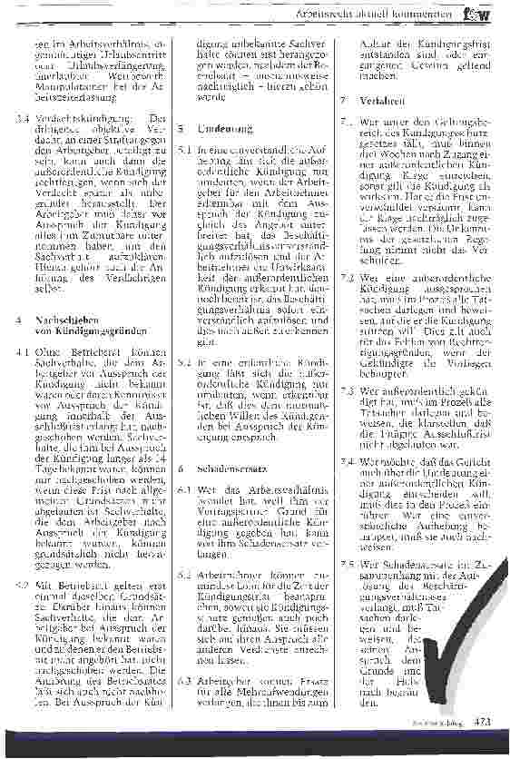 Vorschauseite 3: Die außerordentliche Kündigung VI