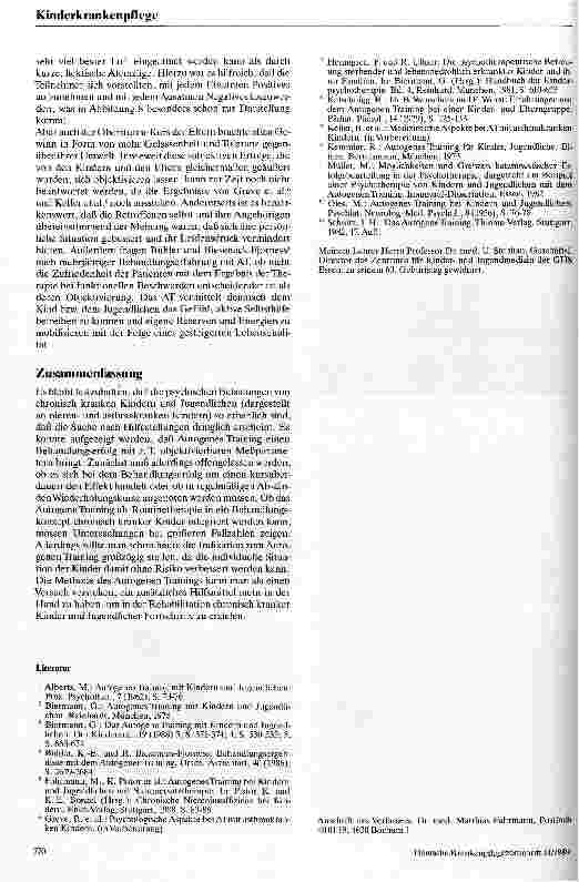 Vorschauseite 5: Autogenes Training mit chronisch kranken Kindern Anwendung bei Nierenund Asthmakranken