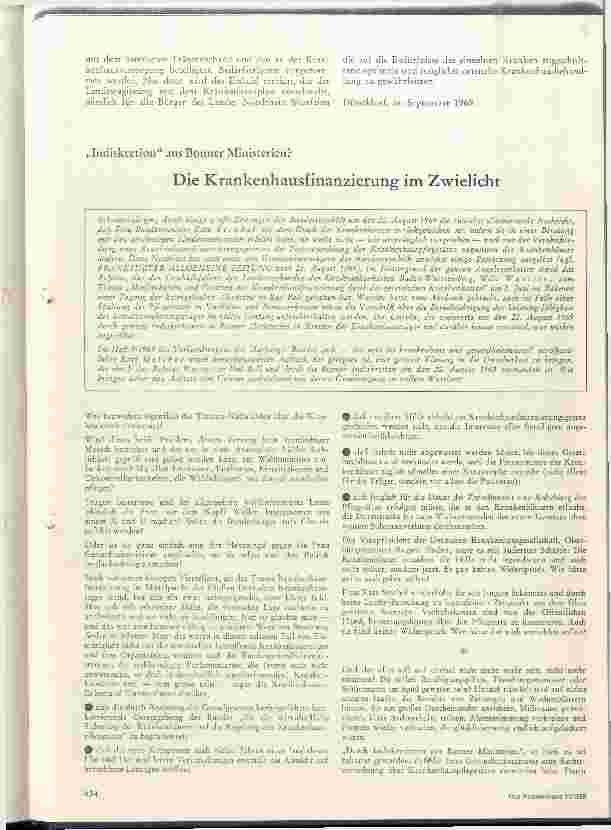 Vorschauseite 3: Der Krankenhausplan für das Land Nordrhein-Westfalen 1969-1980