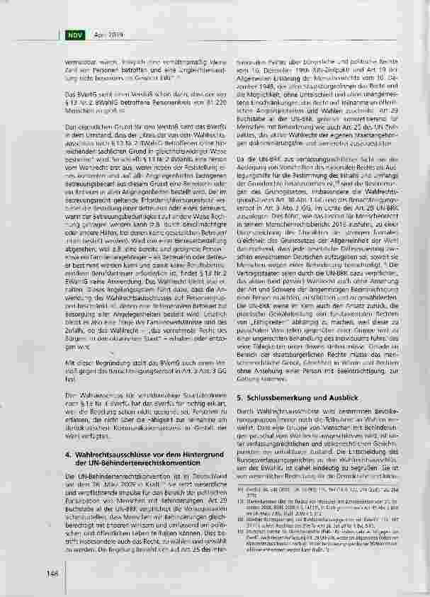 Vorschauseite 4: Ein Wahlrecht für alle? Wahlrechtsausschlüsse von Menschen mit Behinderungen