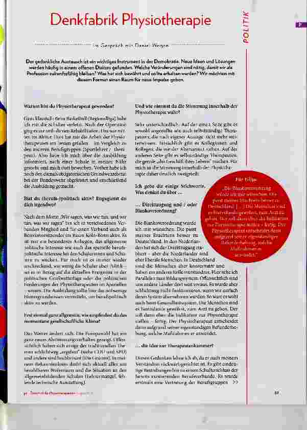 Vorschauseite 2: Denkfabrik Physiotherapie