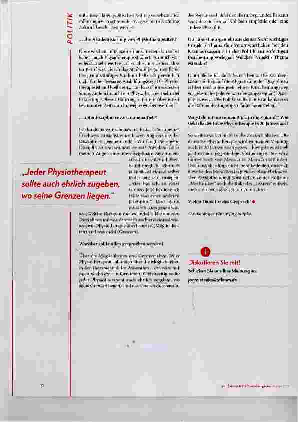 Vorschauseite 3: Denkfabrik Physiotherapie
