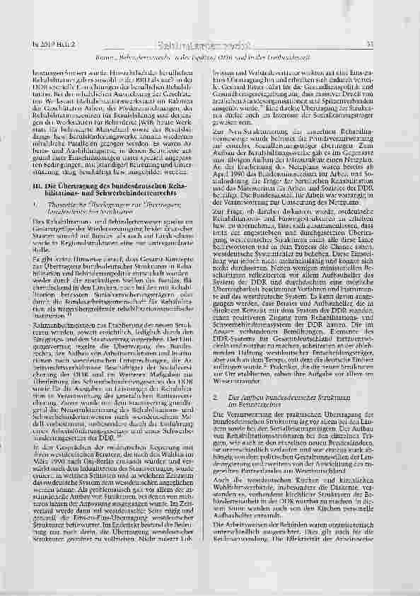 Vorschauseite 3: Behindertenrecht in der (späten) DDR und in der Umbruchszeit