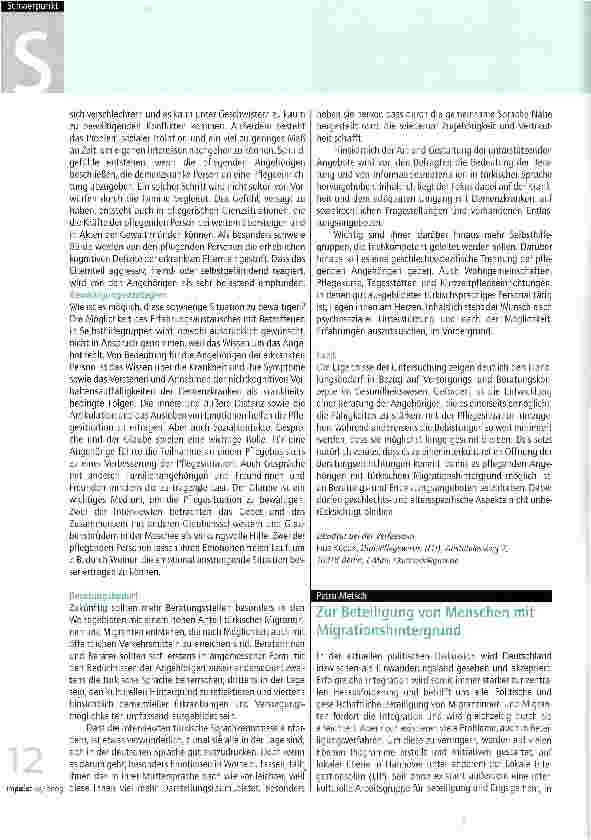 Vorschauseite 1: Zur Beteiligung von Menschen mit Migrationshintergrund