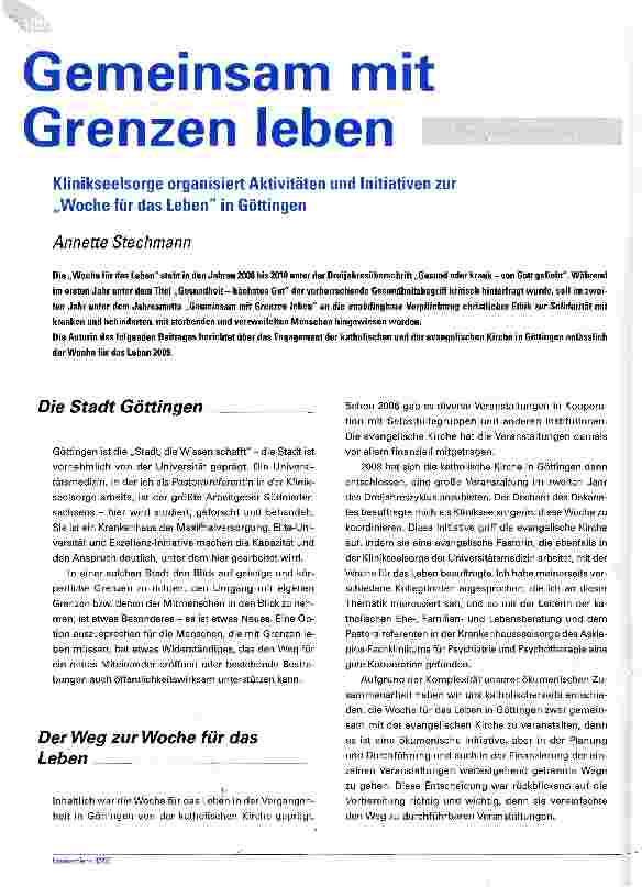 Vorschauseite 1: Gemeinsam mit Grenzen leben
