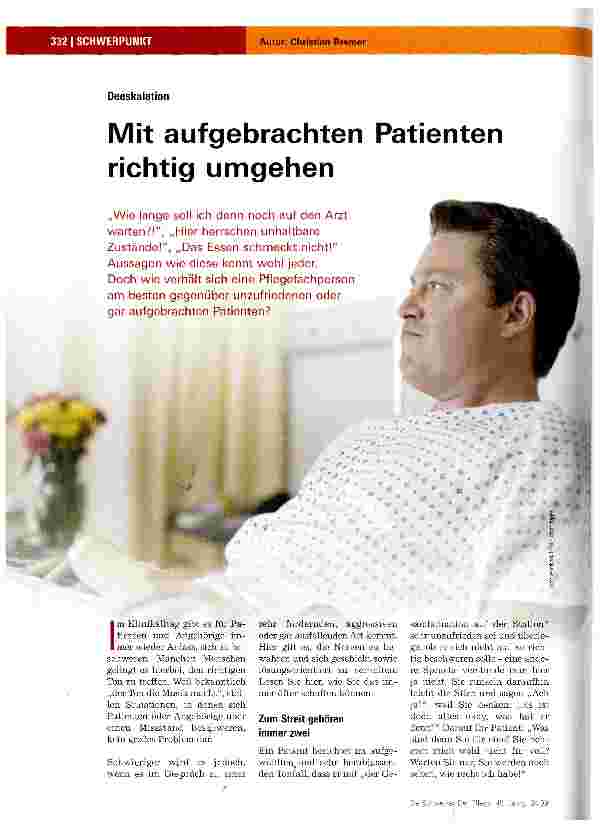 Vorschauseite 1: Mit aufgebrachten Patienten richtig umgehen