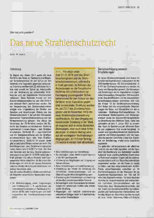 Vorschauseite 1: Das neue Strahlenschutzrecht