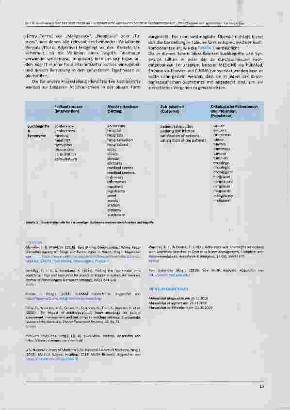 Vorschauseite 3: Methodenund Theorienecke One size does not fit all systematische Literaturrecherche in Fachdatenbanken Schritt 4: Identifikation von synonymen Suchbegriffen