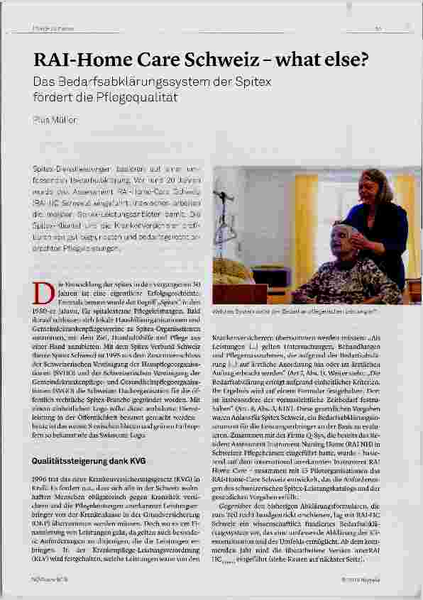 Vorschauseite 1: RAI-Home Care Schweiz - what else?