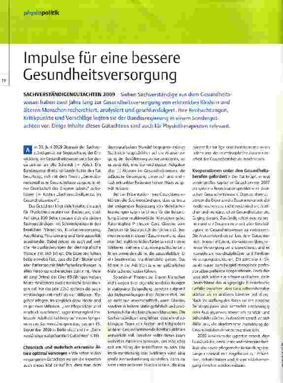 Vorschauseite 1: Impulse für eine bessere Gesundheitsversorgung