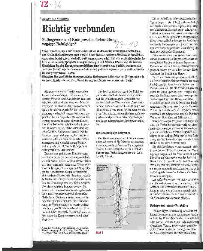 Vorschauseite 1: Anlegen von Verbänden: Richtig verbunden Pathogenese und Kompressionsbehandlung venöser Beinleiden
