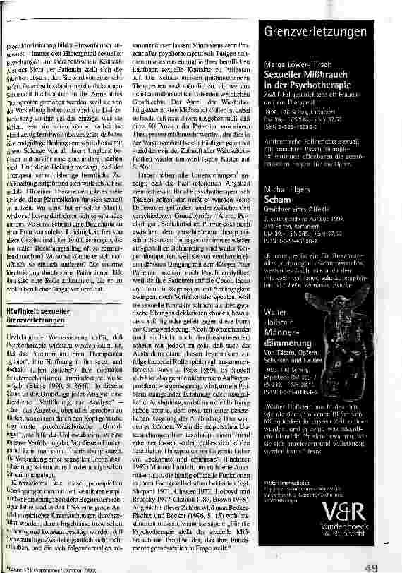 Vorschauseite 3: Fundament in Frage gestellt Sexuelle Grenzverletzungen in der Psychotherapie