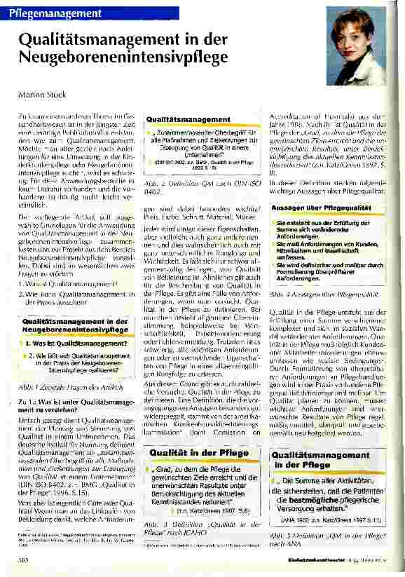 Vorschauseite 1: Qualitätsmanagement in der Neugeborenenintensivpflege