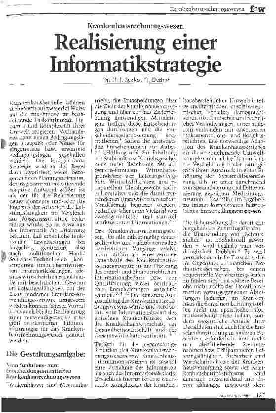 Vorschauseite 1: Krankenhausrechnungswesen Realisierung einer Informationsstrategie