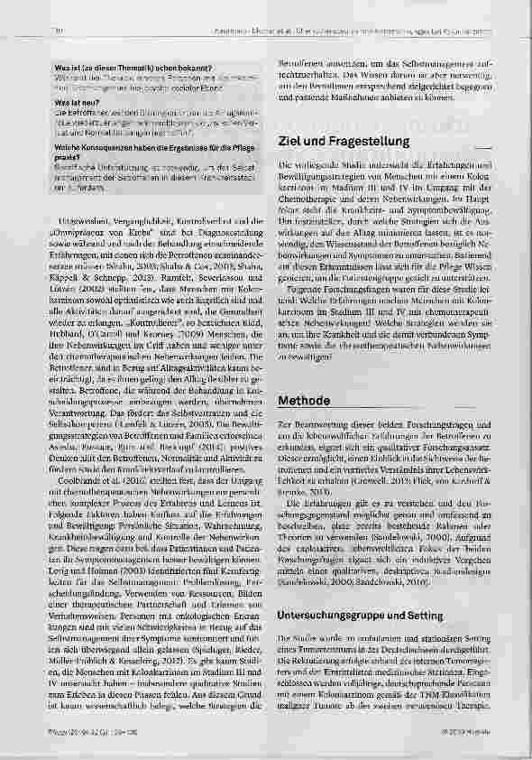 Vorschauseite 2: Chemotherapeutische Nebenwirkungen bei Kolonkarzinom eine qualitative Studie aus Betroffenensicht