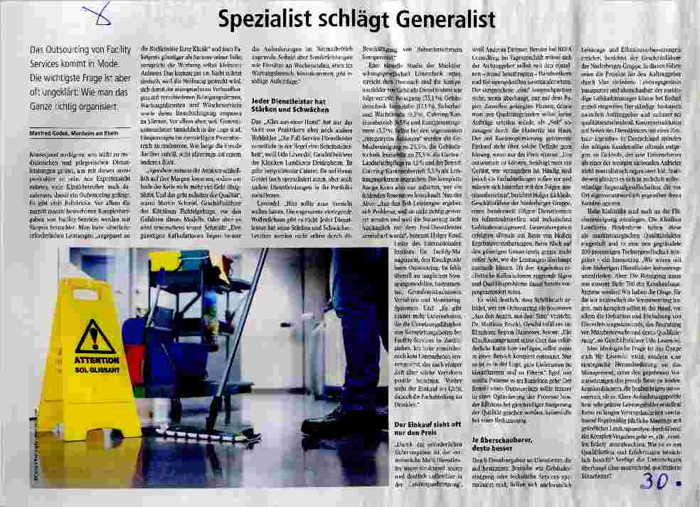 Vorschauseite 1: Spezialist schlägt Generalist