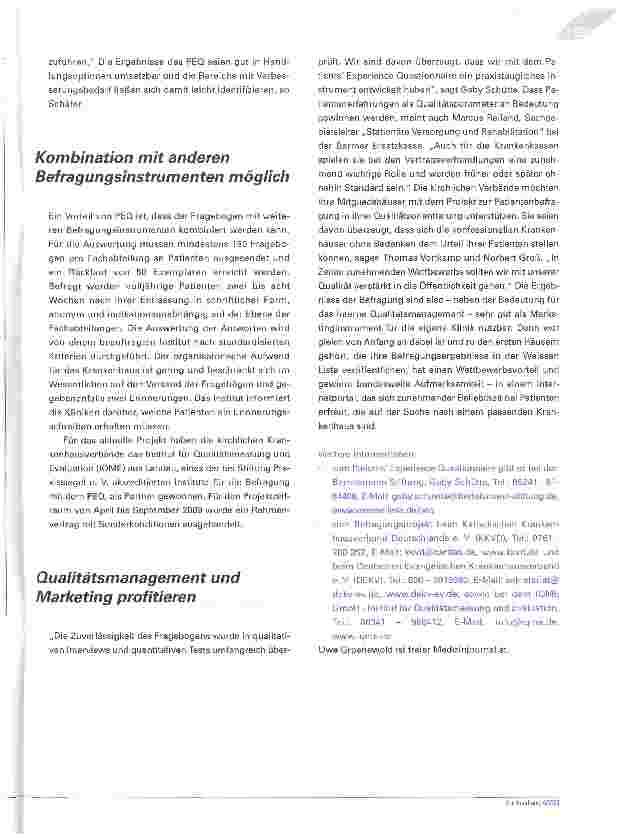 Vorschauseite 3: Patientenerfahrungen abbilden