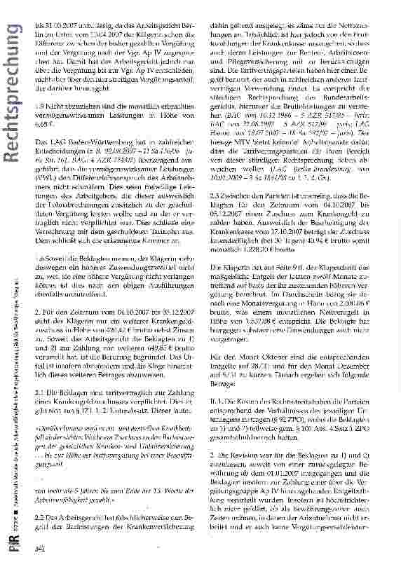 Vorschauseite 4: Zweieinhalb Monate dauernde Arbeitsunfähigkeit ohne Entgeltfortzahlung zählt für Bewährungsaufstieg mit