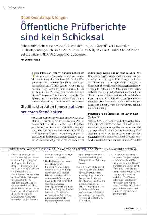 Vorschauseite 1: Öffentliche Prüfberichte sind kein Schicksal