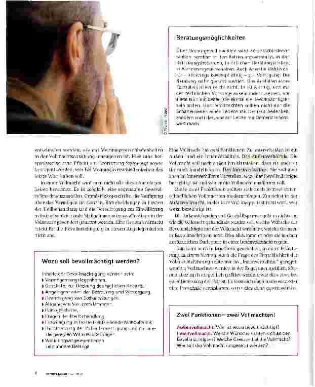 Vorschauseite 3: Vorsorgen, damit für Sie gesorgt wird